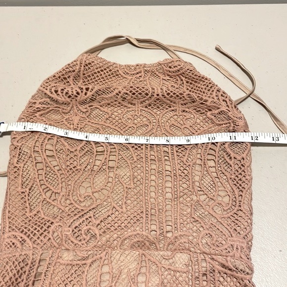 NWT PrettyLittleThing Halterneck Strappy Back Lace Mini Dress, Size 2 - Picture 9 of 16